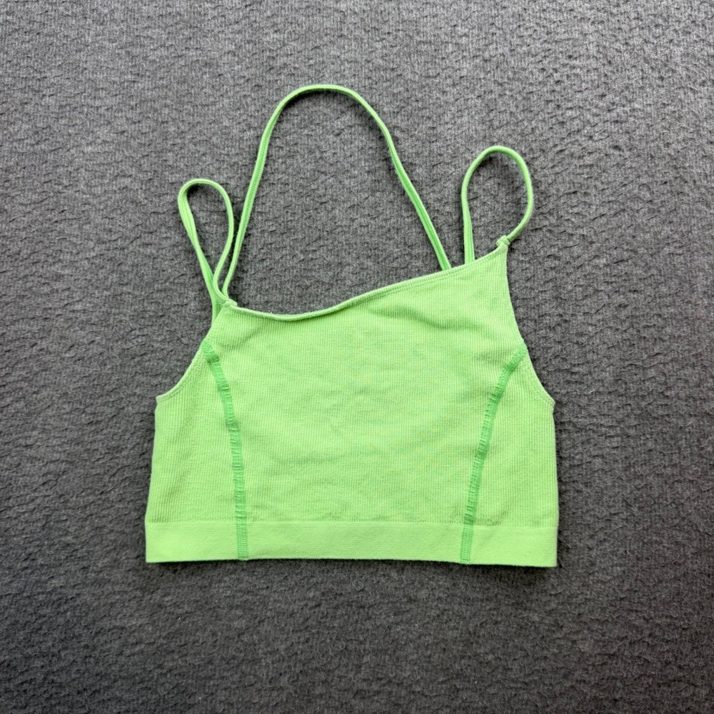 Out From Under Crop Top Women's XS/S Lime Green Asymmetrical Seamless Cami